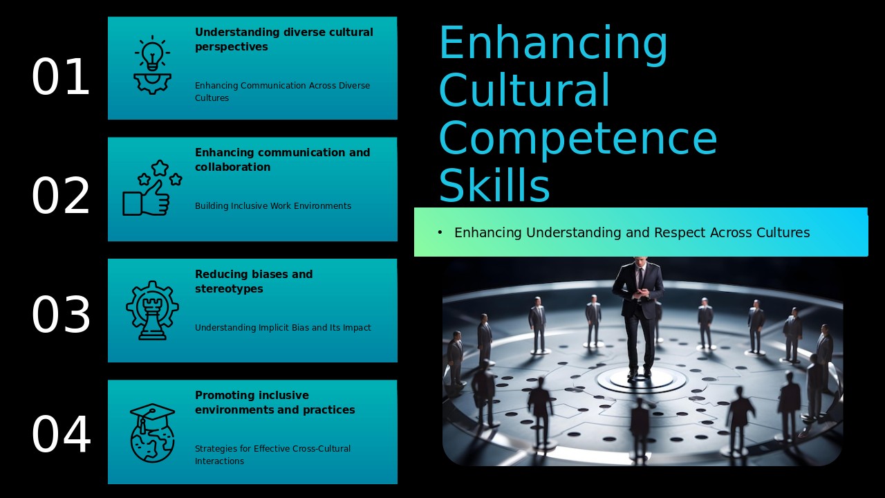 Cultural Competence Training PowerPoint template for professional presentations on workplace diversity and inclusive policies.