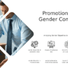 Promotion Rates by Gender PowerPoint template for professional presentation 1 PowerPoint template for measuring promotion rates by gender in a professional presentation on workplace diversity metrics.