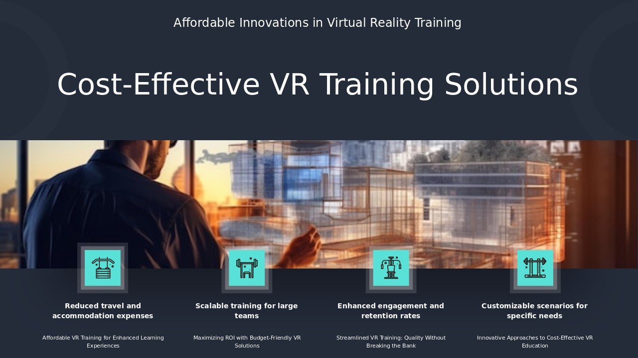 Cost-Effective VR Training Solutions PowerPoint Template 3 Cost-Effective VR Training Solutions PowerPoint template for a professional presentation on affordable VR training slides and training solutions.