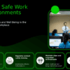 Creating Safe Workspaces PowerPoint Template for Professional Presentations 1 PowerPoint template for creating safe workspaces with employee safety training slides in a professional presentation format