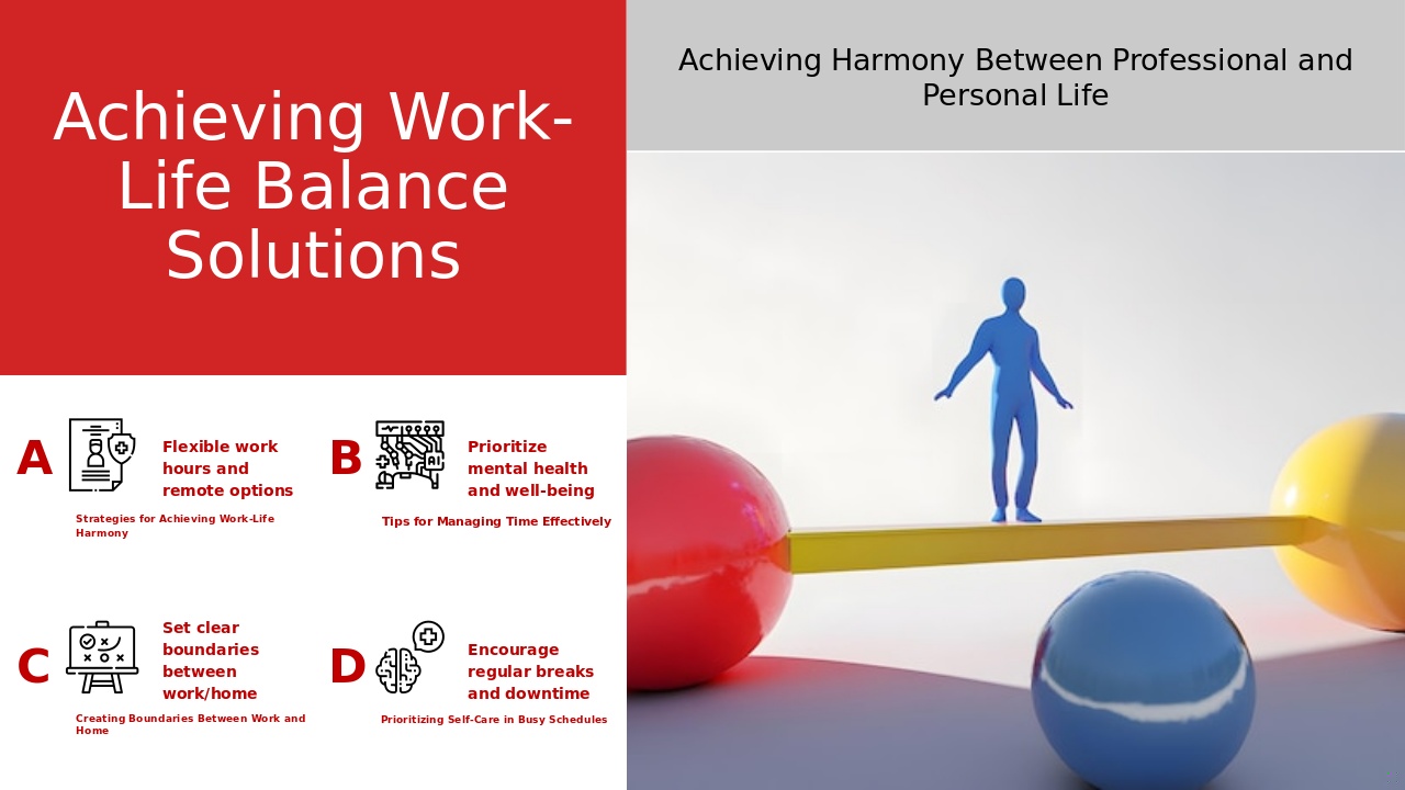 PowerPoint template for work-life balance solutions featuring customizable ppt slides for a professional presentation on workplace wellness.