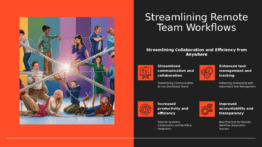 PowerPoint template for Workflow Automation for Remote Teams featuring professional presentation slides for effective collaboration.