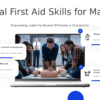 First Aid Skills for Managers PowerPoint Template Slides 2 First Aid Skills for Managers PowerPoint template for workplace safety, featuring professional presentation slides for emergency response training.